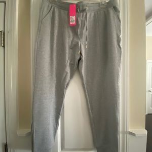 Lilly Pulitzer Evia Shimmer Terry Pant NWT Heathered Seaside Grey XL
